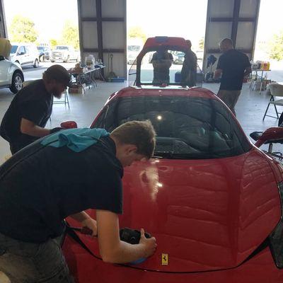 Slims Paint Pros employees getting certified for the Titanium lever of ceramic coating