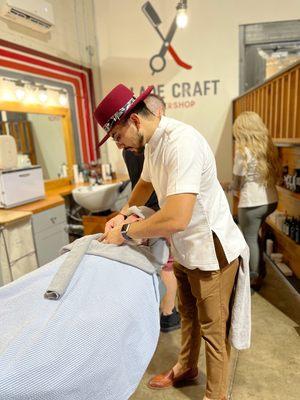 Straight razor shaves are an all around soothing experience.