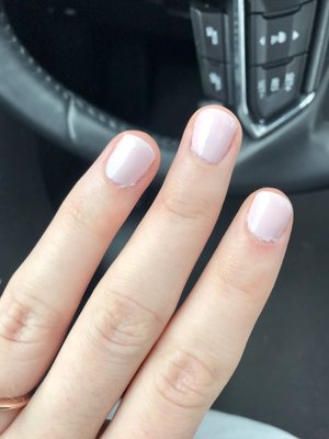 Messy gel manicure