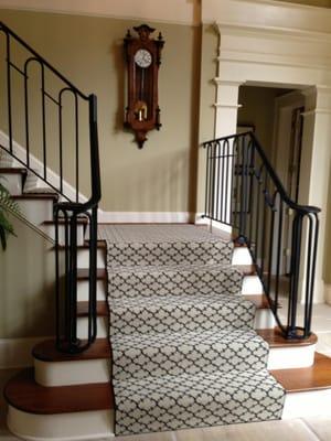 Custom stair runners installed