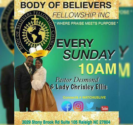 Sunday Services at 10AM!!!