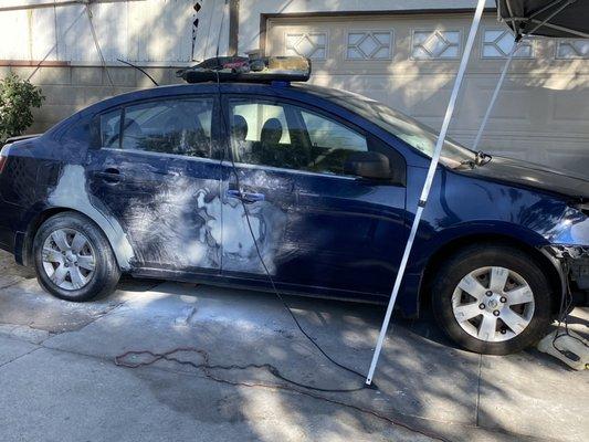 Quarter panel dents & door damages getting repaired