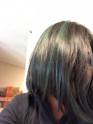 This is what I got after paying for deep blue highlights, green!