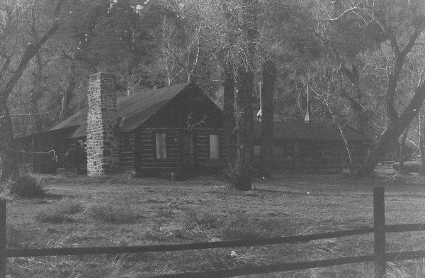 Nice black and white photo of Aunt Carrie's cabin/house. Circa 1971.