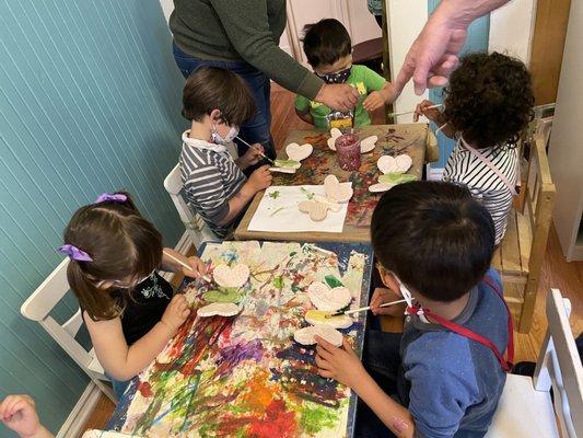 Paintings ceramic butterflies.