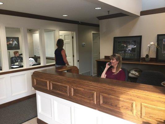 New front desk/ waiting area