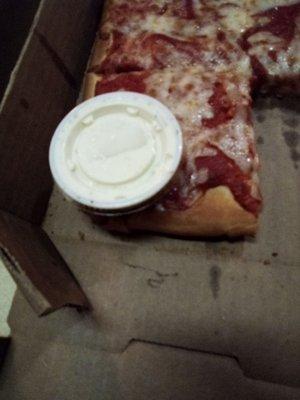 They also decided to shove a ranch onto my pizza..I didn't order anything that  included ranch..I see this as a f.u. here's your pizza