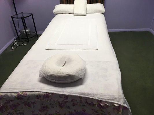 Well, here is our freshly cleaned and sanitized massage table. Where are you?  Call now and help out our lonely table. See you today.