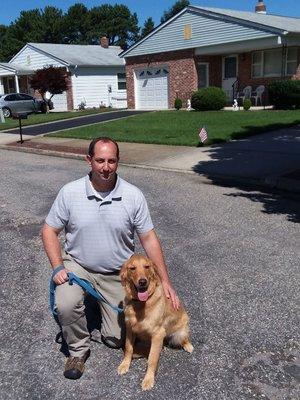 Maggie is learning how to behave around the neighborhood.