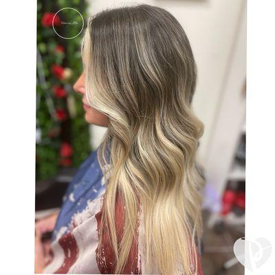 Balayage root melt and toner