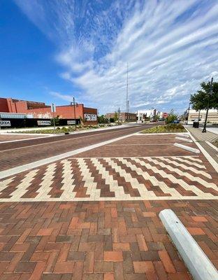 Clay paver street & parking space install in Denison, TX