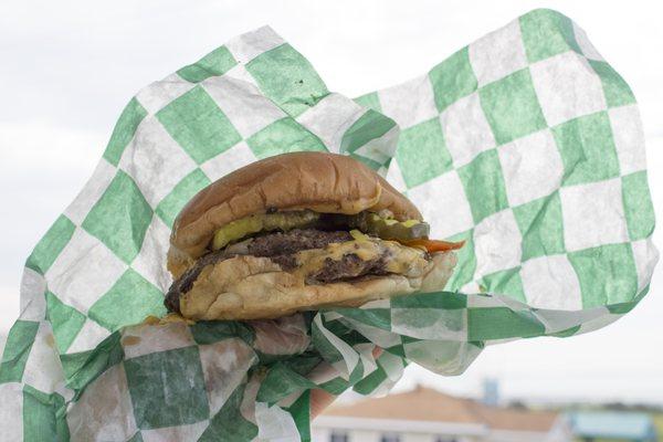 The double cheeseburger is so juicy and cheesy. Tastes best after long day at beach!