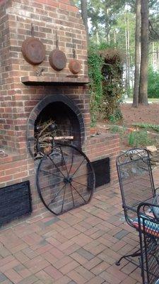 BRICK FIREPLACE