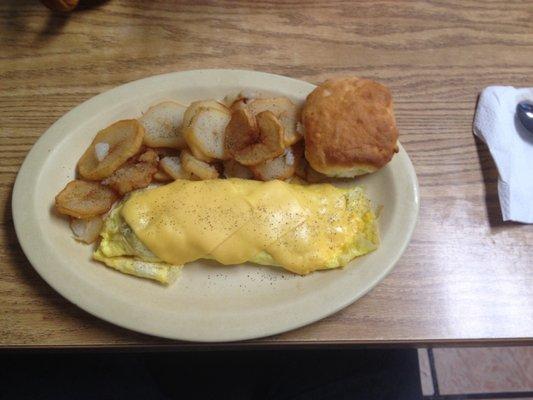 Sausage & cheese omelet