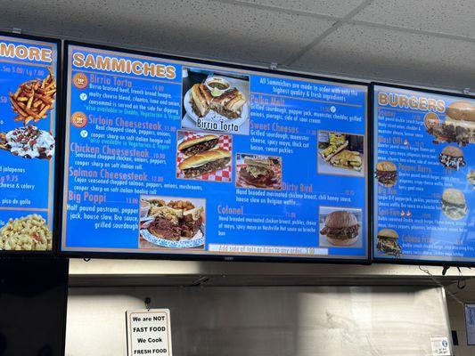 Middle menu board