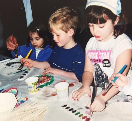 Curious students experiment with watercolor during our Mixed Media class which is offered in our dedicated and well stocked Art Studio.