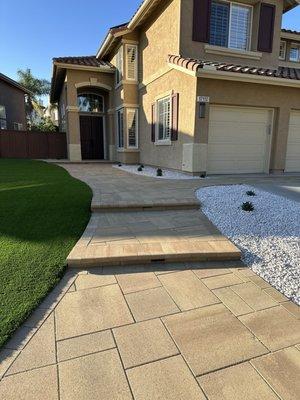 Angelus pavers in sand/copper/stone.