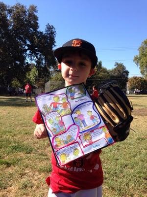 His anti bullying poster for the Jr Giants.