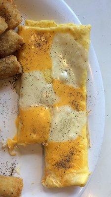 Checkerboard cheese omelette!