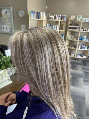 Gorgeous lowlight on amazing gray hair