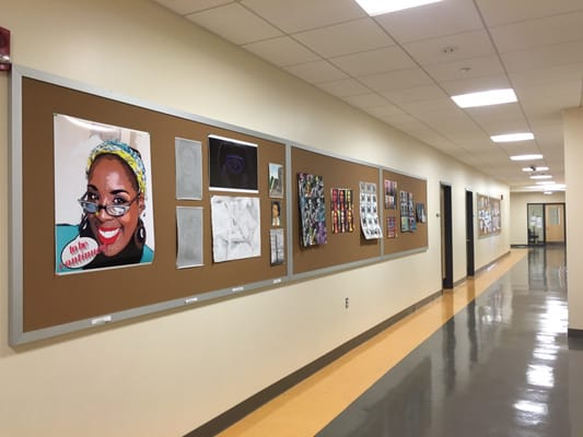 Art works from students are also displayed on the fourth floor