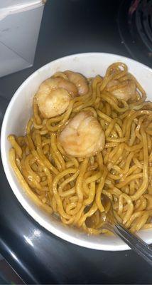 Undercooked Shrimp Lo Mein