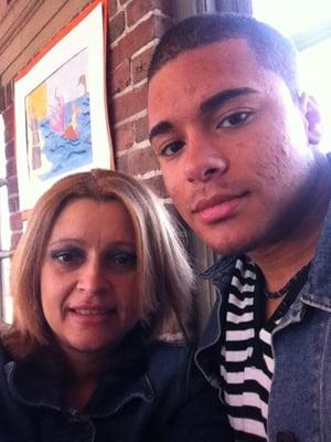 Having lunch with my son at Raritan Bay Coffee !