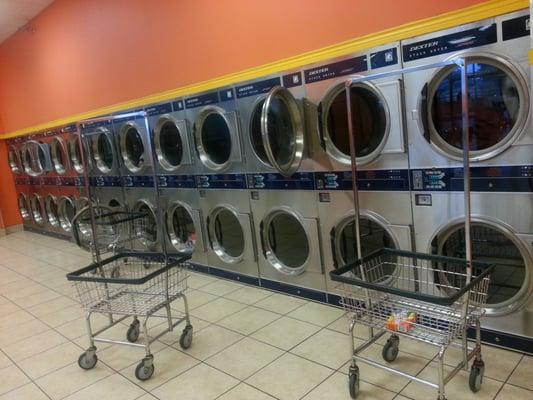 Ample commercial dryers.