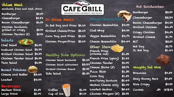 Cafe Grill Menu