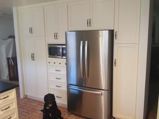 I absolutely love my built in 36" pantry unit, the sliding shelves and all the custom designs that Woodcrafters  CC were able to include!