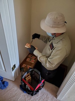 Abraham working on our crawl space