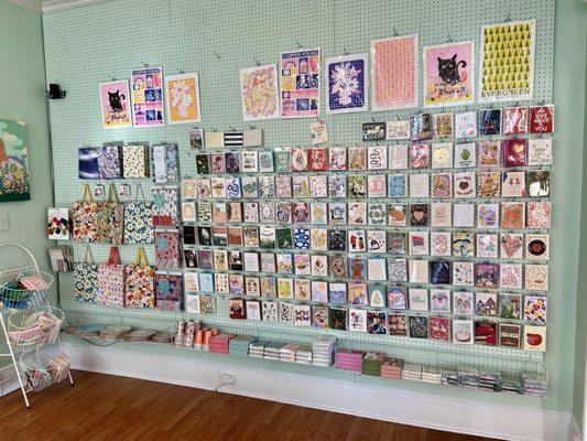 Wall of greeting cards