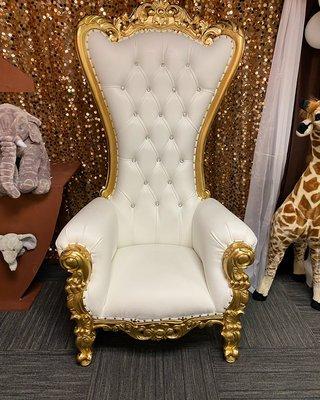 White/gold Throne chair