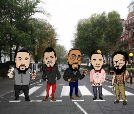 Thanks @thefinestbarbers for created cartoons of our team..