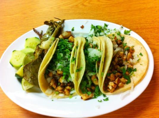 Chicken Tacos w/ grilled cactus