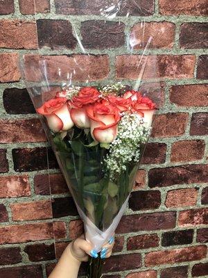 Colored dozen roses- $20