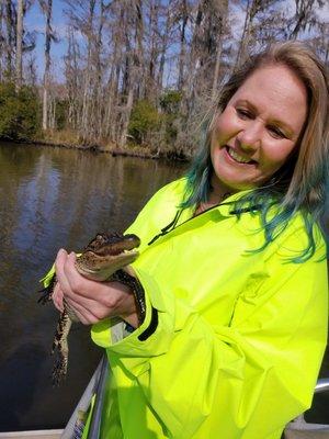 Holding a gator