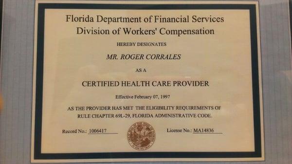 Workers' Comp Certified Healthcare Provider