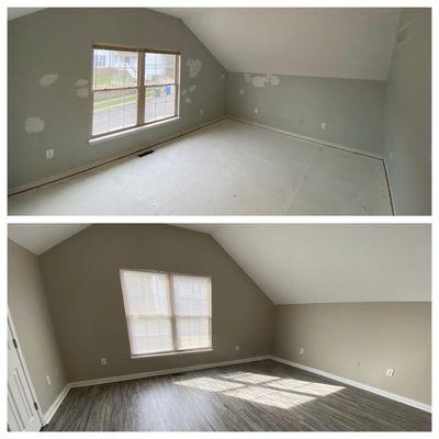 Bedroom 3, before and after pics.