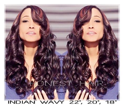 3 bundles of Honest Hair Indian Wavy weave installed by Nisa. No natural hair left out!