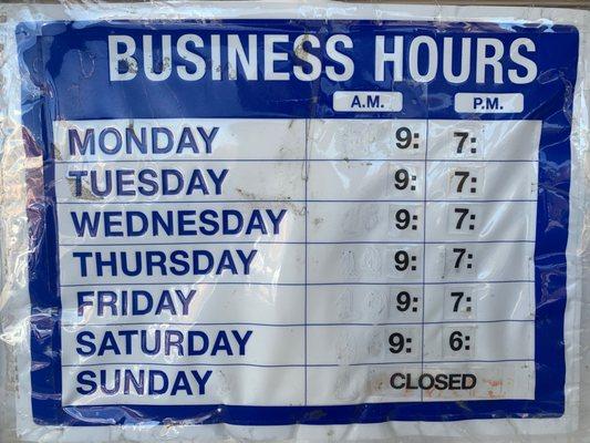 Store hours