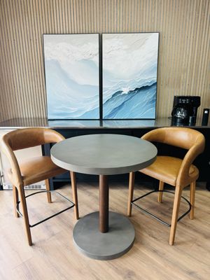 Lobby area with water and coffee