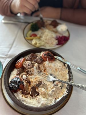 Ali Nazik, Beef Shish, & Spicy Peppers