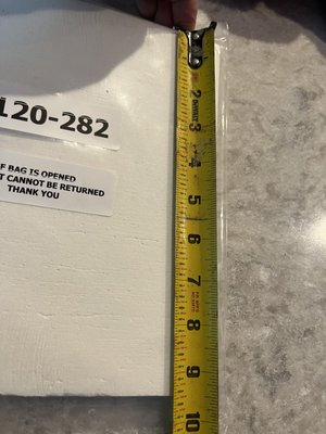 Should be 9 3/4" but is less than 9 1/2"