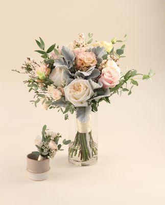 City Hall Bouquet + Boutonniere. Order online at www.mdsflorist.com or call us at 626.445.2200