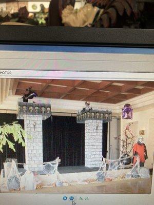 Indian Ridge Country Club Halloween stage decor.