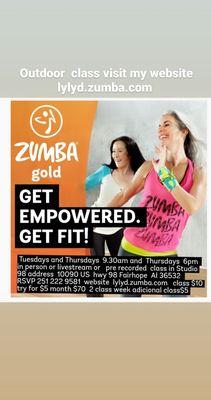 Zumba Gold  and beginner Tuesdays  Thursdays  9.30am and Tuesdays  and Fridays  6pm all information  website lylyd.zumba.com