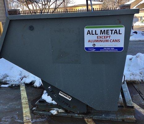 Aluminum is accepted in another bin.