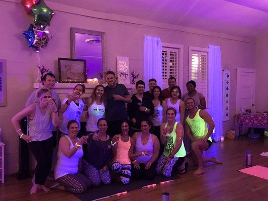 So much fun at Glow Yoga