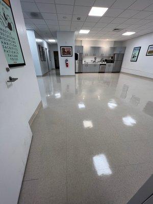 Stripping and waxing - floor project for elderly center